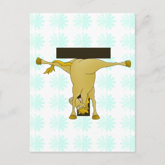 Monogram T Pony paard gepersonaliseerd Briefkaart (Voorkant)