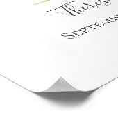 Monogram T Roze Wit Bloem Goud Letter Kinderkamer Poster (Hoek)