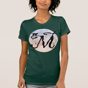 Monogram T-shirt met volledig maan- en kattenkat M