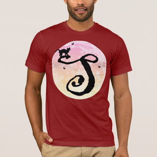 Monogram T-Shirt van S-Initiaal, volledig maan en  (Voorkant)