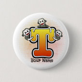 Monogram T Sock Monkey Ronde Button 5,7 Cm (Voorkant)