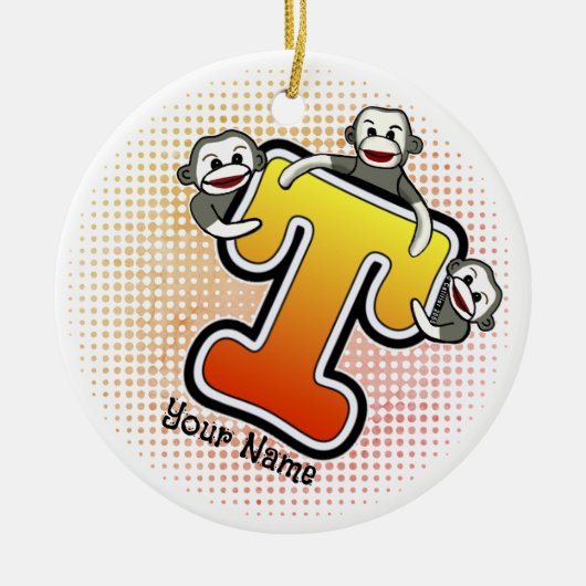 Monogram T-sokaap Keramisch Ornament (Voorkant)