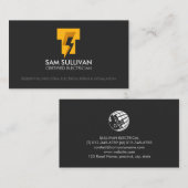 Monogram T van elektricien Visitekaartje (Voorkant / Achterkant)