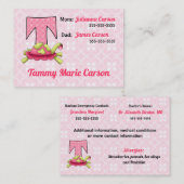 Monogram T voor Kaarten voor noodinformatie van ki Contactkaartje (Voorkant / Achterkant)