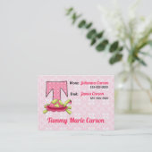 Monogram T voor Kaarten voor noodinformatie van ki Contactkaartje (Staand voorkant)