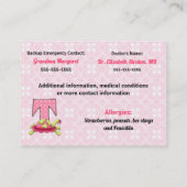 Monogram T voor Kaarten voor noodinformatie van ki Contactkaartje (Achterkant)