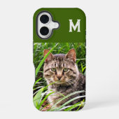 Monogram Tabby Kat Foto Telefoon Case iPhone 16 Hoesje (Achterkant)