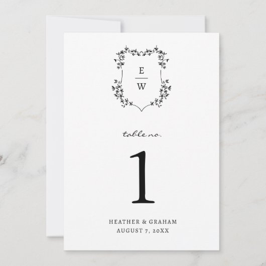 Monogram tabelnummer kaart (Achterkant)