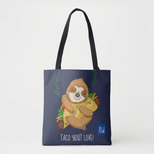 Monogram Taco'Bout Love Sloth Tote Bag (Voorkant)