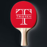 Monogram Tafeltennisbatje<br><div class="desc">Dit ontwerp kan op het gebied worden gepersonaliseerd dat door de foto en/of tekst te veranderen wordt verstrekt. Of het kan worden aangepast door te klikken deze Sjabloon personaliseert en dan de klik te kiezen om verdere optie aan te passen en de kleur van de achtergrond te schrappen of te...</div>