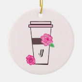 Monogram Tall Coffee Beverage Keramisch Ornament (Voorkant)