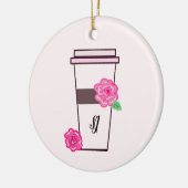 Monogram Tall Coffee Beverage Keramisch Ornament (Links)