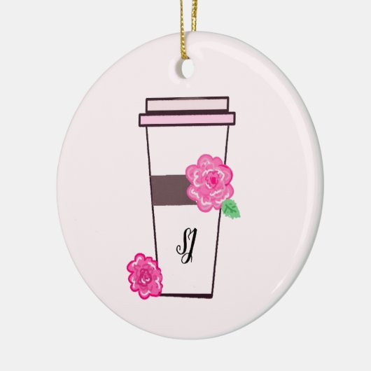 Monogram Tall Coffee Beverage Keramisch Ornament (Links)