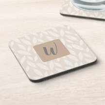 Monogram Tan Botanische Bladeren Drank Onderzetter