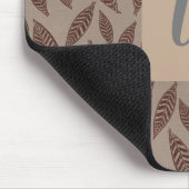 Monogram Tan Botanische bladeren Muismat (Hoek)