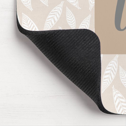 Monogram Tan Botanische bladeren Muismat (Hoek)