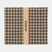 Monogram Tan Brown Black Red Buffalo Pset Trendy Fleece Deken (Voorkant (Horizontaal))