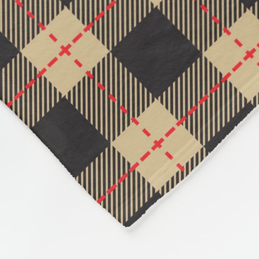 Monogram Tan Brown Black Red Buffalo Pset Trendy Fleece Deken (Hoek)
