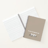 Monogram tan minimalistische witte zwarte typograf notitieboek (Binnen)