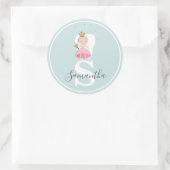 Monogram Tandenfee Sticker. Cadeaudecoratie Ronde Sticker (Tas)