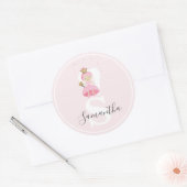 Monogram Tandenfee Sticker. Cadeaudecoratieklasse Ronde Sticker (Envelop)