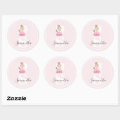 Monogram Tandenfee Sticker. Cadeaudecoratieklasse Ronde Sticker (Vel)