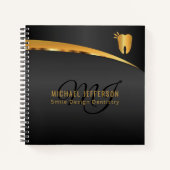 Monogram tandheelkundig kantoor - zwart en goud notitieboek (Voorkant)