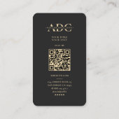 Monogram Tandhygiëniste Zwart Goud Modern Visitekaartje (Achterkant)