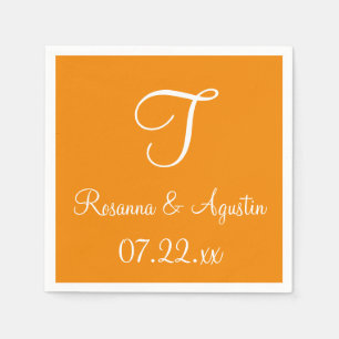 Monogram Tangerine Cool Colour Coordinated Napkins Servet