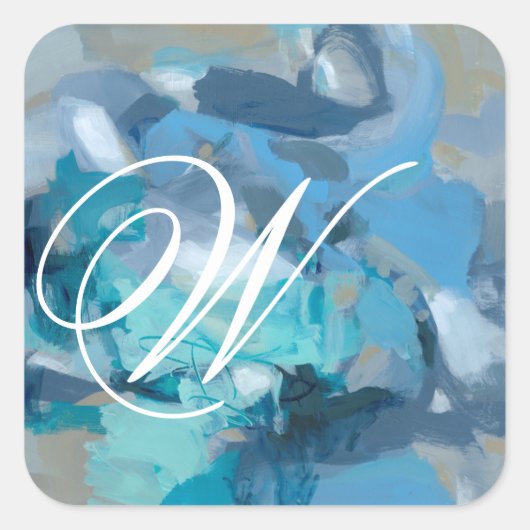 Monogram | Tangled Vierkante Sticker (Voorkant)