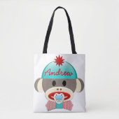 MONOGRAM-TAS "Cute Sock Monkey" Tote Bag (Voorkant)