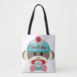 MONOGRAM-TAS "Cute Sock Monkey" Tote Bag