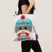 MONOGRAM-TAS "Cute Sock Monkey" Tote Bag (Dichtbij)