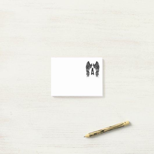 Monogram Tattoo Angel Wing Post-it® Notes (Op bureau)