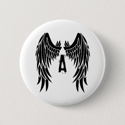 Monogram Tattoo Angel Wing Ronde Button 5,7 Cm (Voorkant)