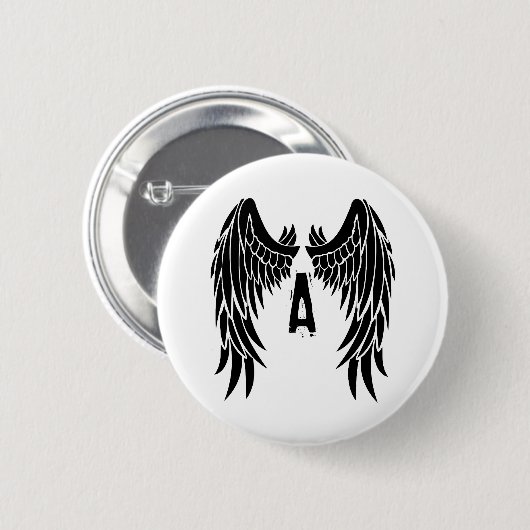 Monogram Tattoo Angel Wing Ronde Button 5,7 Cm (Voorkant /achterkant)