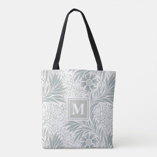 Monogram taupe bloemmotief tote bag (Achterkant)