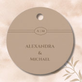 Monogram Taupe Christian Wedding Thank You Bedankjes Labels