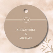 Monogram Taupe Christian Wedding Thank You Bedankjes Labels