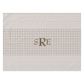 Monogram Taupe en witte tafelkleed (Voorkant (Horizontaal))