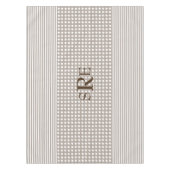 Monogram Taupe en witte tafelkleed (Voorkant)