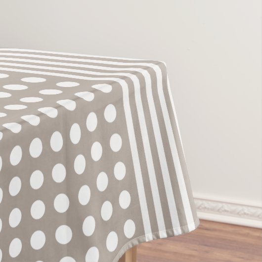 Monogram Taupe en witte tafelkleed (Voorbeeld)