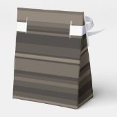 Monogram taupe strepen bedankdoosjes (Achterkant)