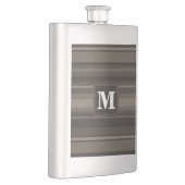 Monogram taupe strepen heupfles (Rechts)