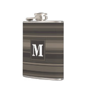 Monogram taupe strepen heupfles (Links)