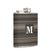 Monogram taupe strepen heupfles (Rechts)