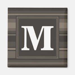 Monogram taupe strepen magneet