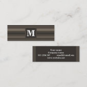 Monogram taupe strepen mini visitekaartje (Voorkant / Achterkant)