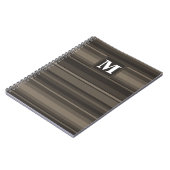 Monogram taupe strepen notitieboek (Linkerzijde)