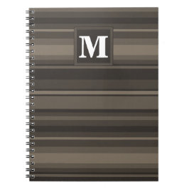 Monogram taupe strepen notitieboek